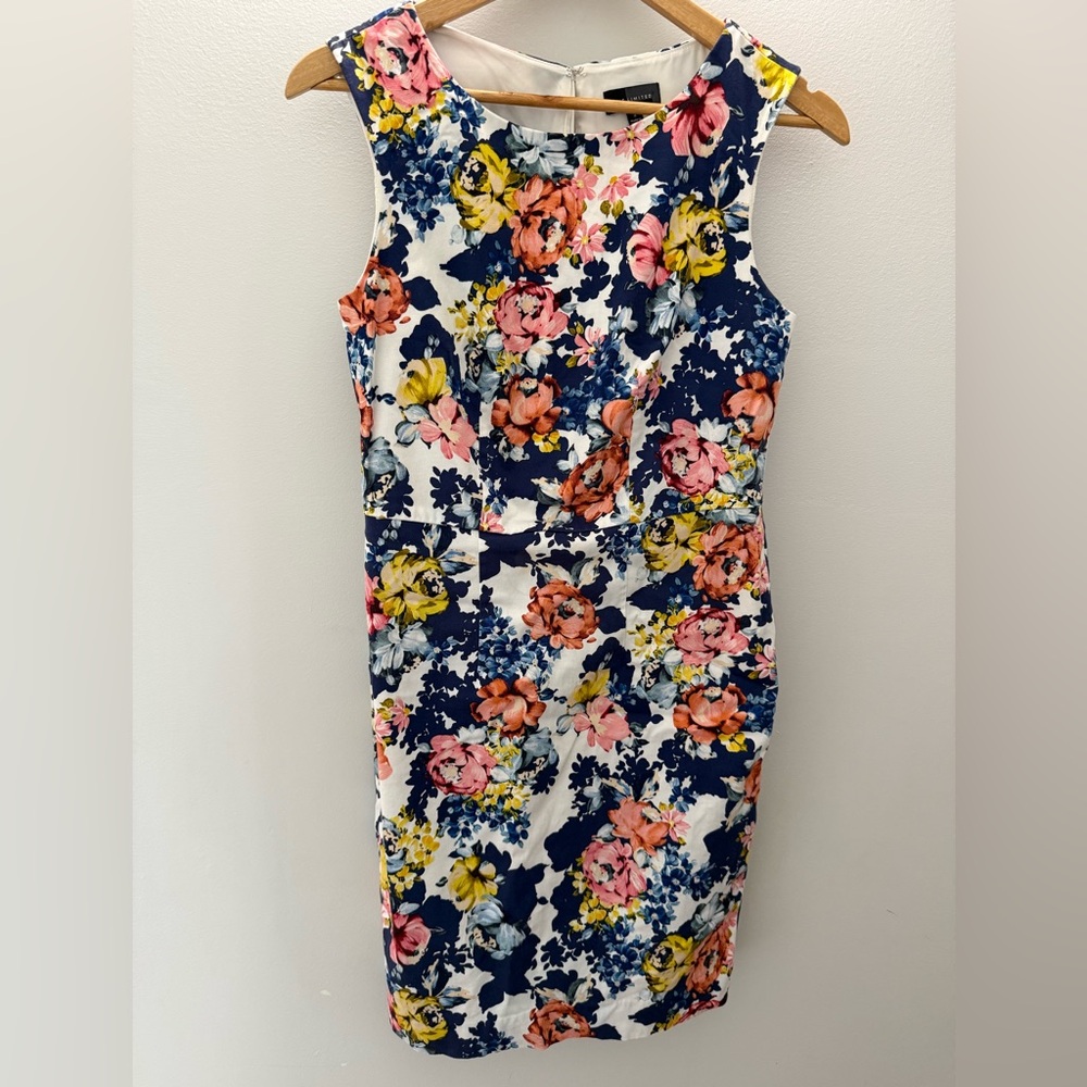 The Limited Floral Midi Dress in Navy, Pink & Yellow
